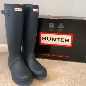 Tall Navy Hunter Rain Boots